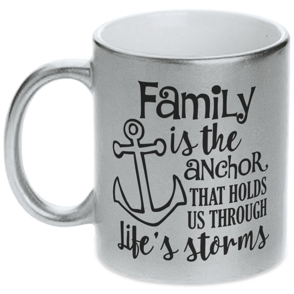 Custom Family Quotes and Sayings Metallic Silver Mug