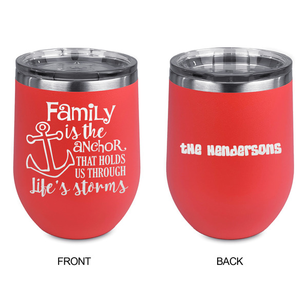 Family Quotes and Sayings Stainless Wine Tumblers - Coral - Double Sided - Approval