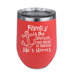 Family Quotes and Sayings Stemless Stainless Steel Wine Tumbler - Coral - Double Sided