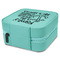 Family Quotes and Sayings Travel Jewelry Boxes - Leather - Teal - View from Rear