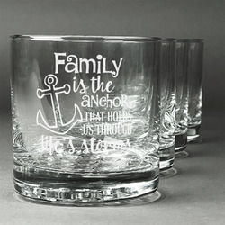 Family Quotes and Sayings Whiskey Glasses (Set of 4)