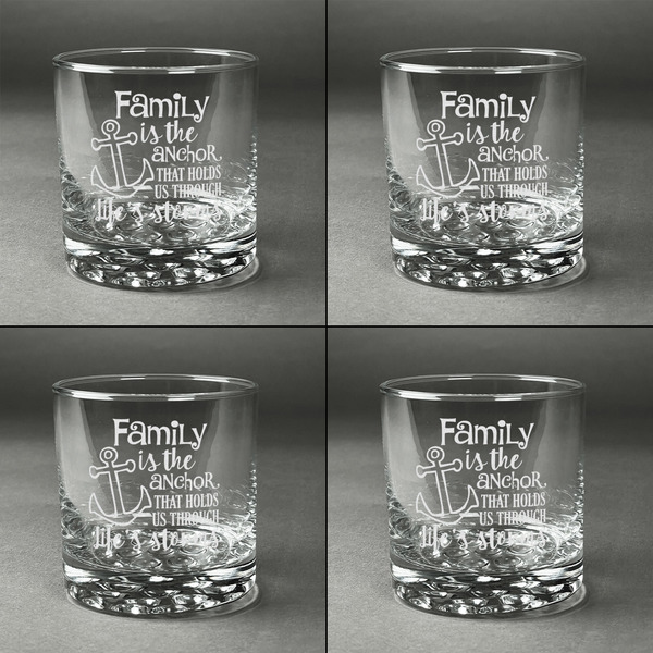 Family Quotes and Sayings Whiskey Glasses - Set of 4 all Engraved