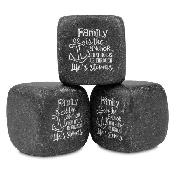 Custom Family Quotes and Sayings Whiskey Stone Set - Set of 3