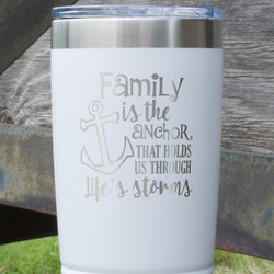 Family Quotes and Sayings 20 oz Stainless Steel Tumbler - White - Single Sided