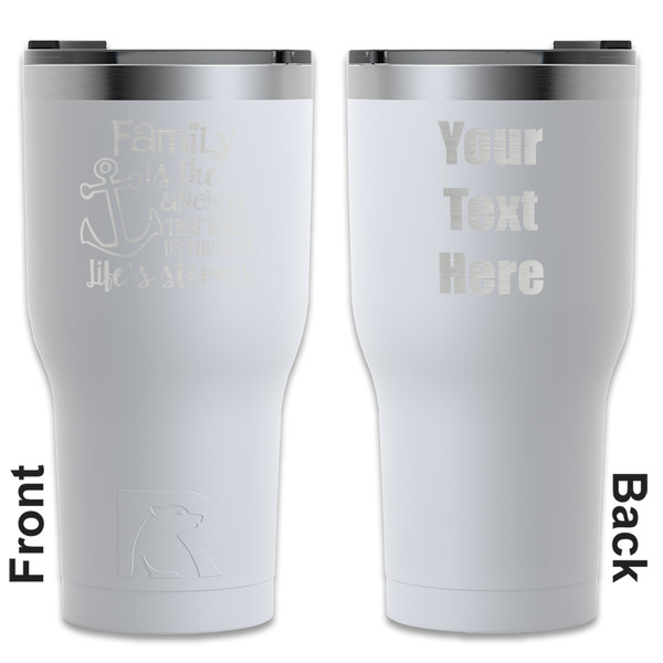 Custom Family Quotes and Sayings RTIC Tumbler - White - Engraved Front & Back (Personalized)