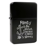 Family Quotes and Sayings Windproof Lighter - Black - Single Sided & Lid Engraved