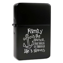 Family Quotes and Sayings Windproof Lighter - Black - Double Sided