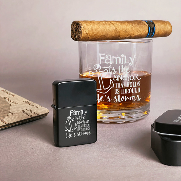 Family Quotes and Sayings Windproof Lighters - Black - In Context
