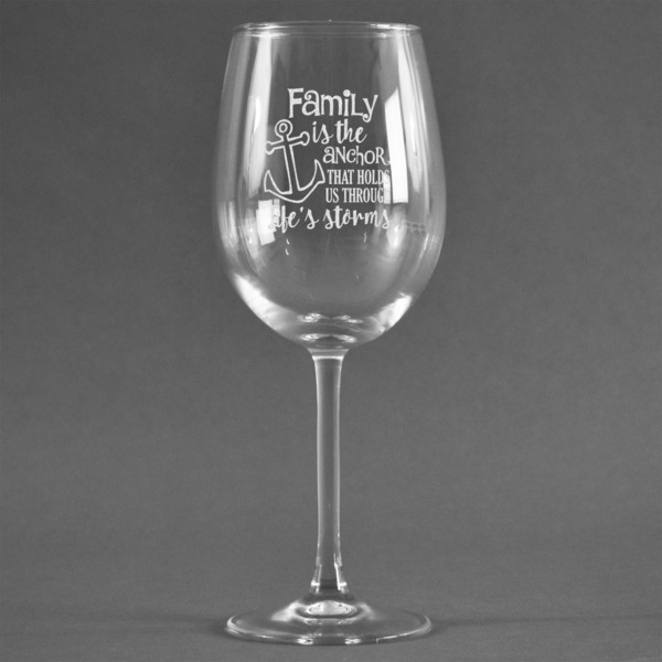 Custom Family Quotes and Sayings Wine Glass - Engraved