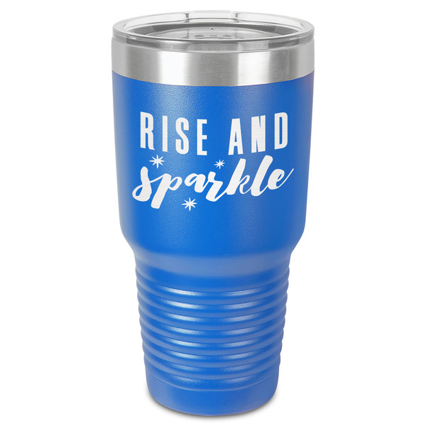 Custom Glitter / Sparkle Quotes and Sayings 30 oz Stainless Steel Tumbler - Royal Blue - Single-Sided