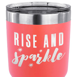 Glitter / Sparkle Quotes and Sayings 30 oz Stainless Steel Tumbler - Coral - Double Sided