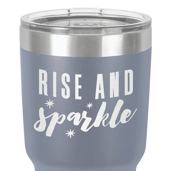 Glitter / Sparkle Quotes and Sayings 30 oz Stainless Steel Ringneck Tumbler - Grey - Close Up