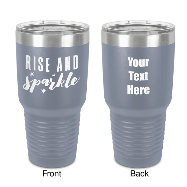 Custom Glitter / Sparkle Quotes and Sayings 30 oz Stainless Steel Tumbler - Grey - Double-Sided