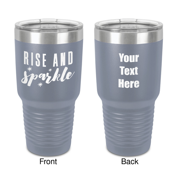 Custom Glitter / Sparkle Quotes and Sayings 30 oz Stainless Steel Tumbler - Grey - Double-Sided