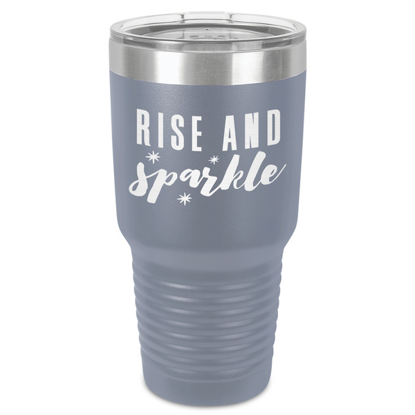 Custom Glitter / Sparkle Quotes and Sayings 30 oz Stainless Steel Tumbler - Grey - Single-Sided