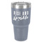 Glitter / Sparkle Quotes and Sayings 30 oz Stainless Steel Ringneck Tumbler - Grey - Front