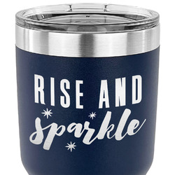 Glitter / Sparkle Quotes and Sayings 30 oz Stainless Steel Tumbler - Navy - Double Sided