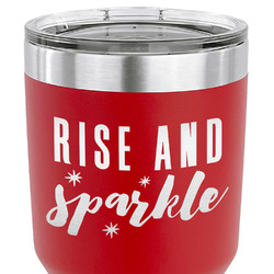Glitter / Sparkle Quotes and Sayings 30 oz Stainless Steel Tumbler - Red - Single Sided