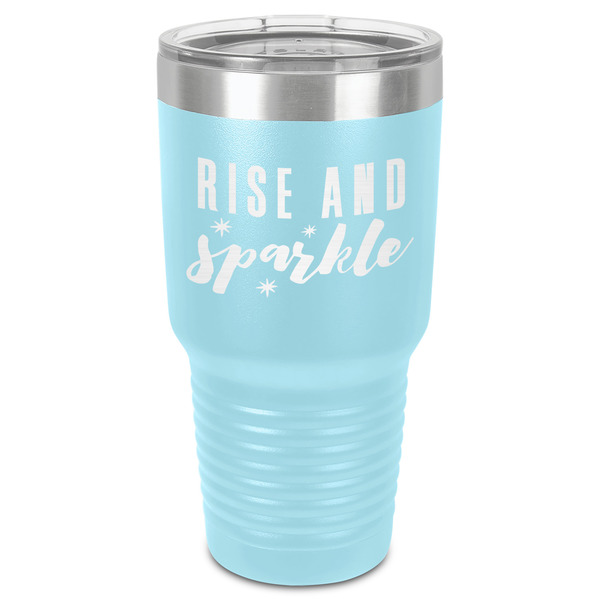 Custom Glitter / Sparkle Quotes and Sayings 30 oz Stainless Steel Tumbler - Teal - Single-Sided