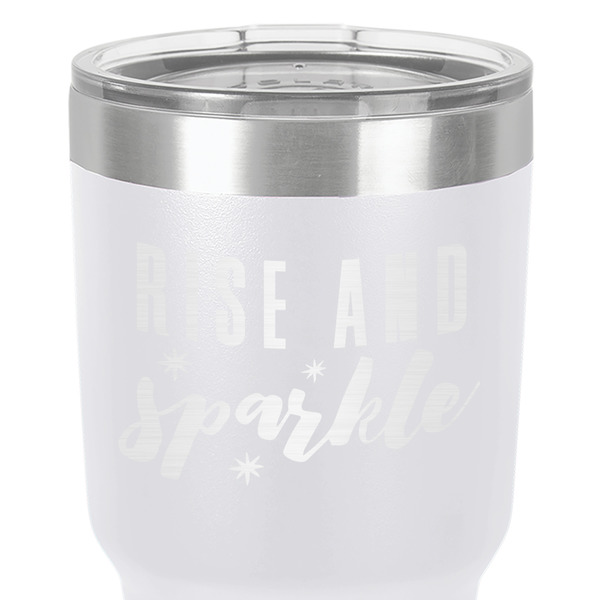 Glitter / Sparkle Quotes and Sayings 30 oz Stainless Steel Ringneck Tumbler - White - Close Up