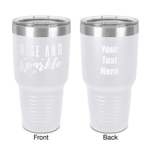 Custom Glitter / Sparkle Quotes and Sayings 30 oz Stainless Steel Tumbler - White - Double-Sided