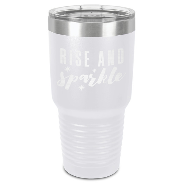 Custom Glitter / Sparkle Quotes and Sayings 30 oz Stainless Steel Tumbler - White - Single-Sided