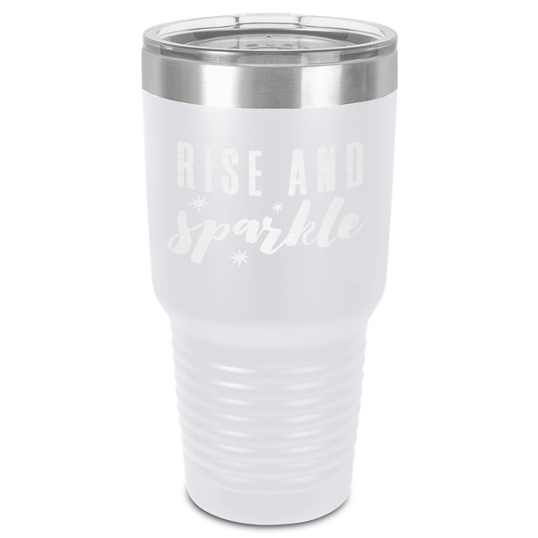 Glitter / Sparkle Quotes and Sayings 30 oz Stainless Steel Ringneck Tumbler - White - Front