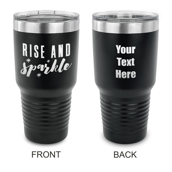 Custom Glitter / Sparkle Quotes and Sayings 30 oz Stainless Steel Tumbler - Black - Double Sided
