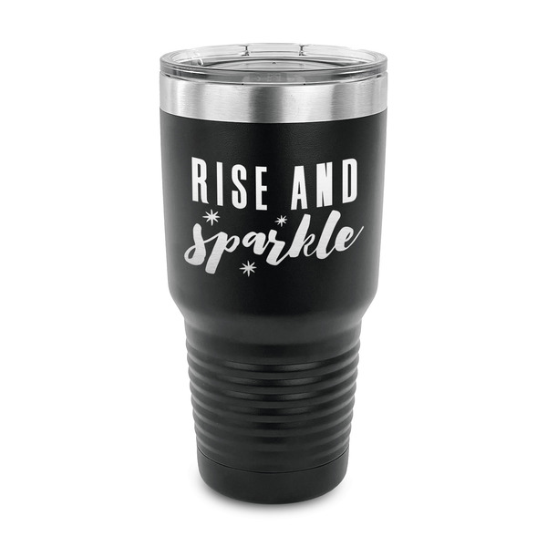 Custom Glitter / Sparkle Quotes and Sayings 30 oz Stainless Steel Tumbler - Black - Single Sided