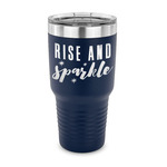 Glitter / Sparkle Quotes and Sayings 30 oz Stainless Steel Tumbler - Navy - Single Sided