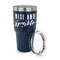 Glitter / Sparkle Quotes and Sayings 30 oz Stainless Steel Ringneck Tumblers - Navy - LID OFF