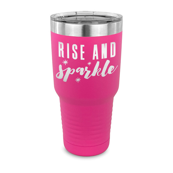 Custom Glitter / Sparkle Quotes and Sayings 30 oz Stainless Steel Tumbler - Pink - Single Sided