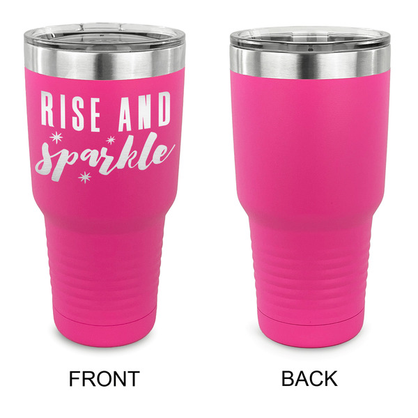 Glitter / Sparkle Quotes and Sayings 30 oz Stainless Steel Ringneck Tumblers - Pink - Single Sided - APPROVAL