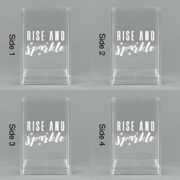 Glitter / Sparkle Quotes and Sayings Acrylic Pen Holder - All Sides