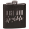 Glitter / Sparkle Quotes and Sayings Black Flask - Engraved Front