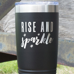 Glitter / Sparkle Quotes and Sayings 20 oz Stainless Steel Tumbler - Black - Single Sided
