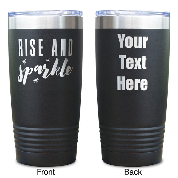 Glitter / Sparkle Quotes and Sayings Black Polar Camel Tumbler - 20oz - Double Sided  - Approval