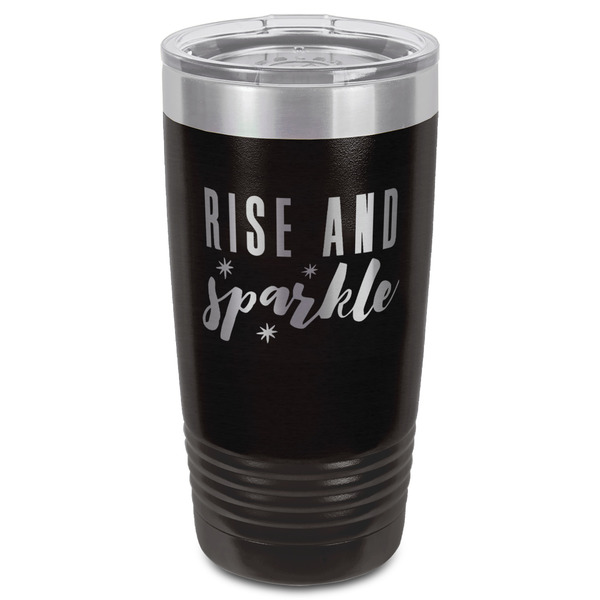 Glitter / Sparkle Quotes and Sayings Black Polar Camel Tumbler - 20oz - Front