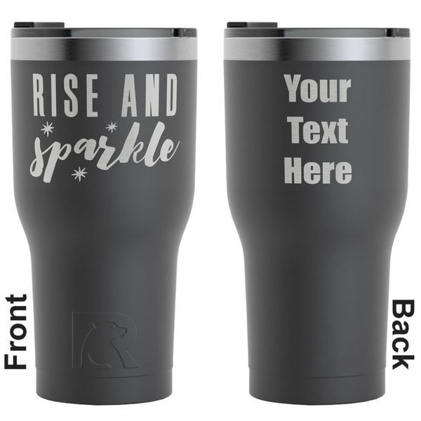 Custom Glitter / Sparkle Quotes and Sayings RTIC Tumbler - Black - Engraved Front & Back (Personalized)