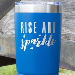 Glitter / Sparkle Quotes and Sayings 20 oz Stainless Steel Tumbler - Royal Blue - Double Sided
