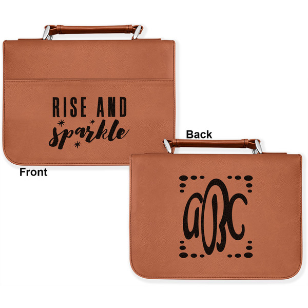 Glitter / Sparkle Quotes and Sayings Cognac Leatherette Bible Covers - Large Double Sided Apvl