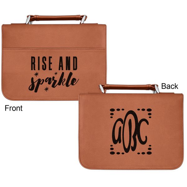 Glitter / Sparkle Quotes and Sayings Cognac Leatherette Bible Covers - Small Double Sided Apvl