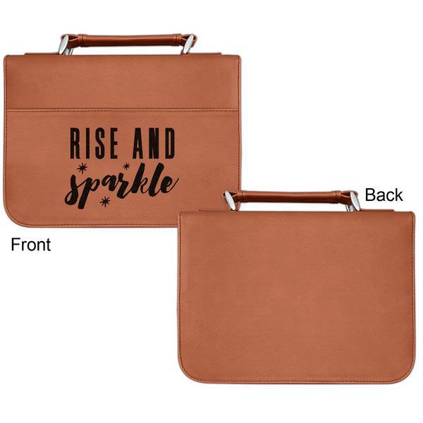 Glitter / Sparkle Quotes and Sayings Cognac Leatherette Bible Covers - Small Single Sided Apvl