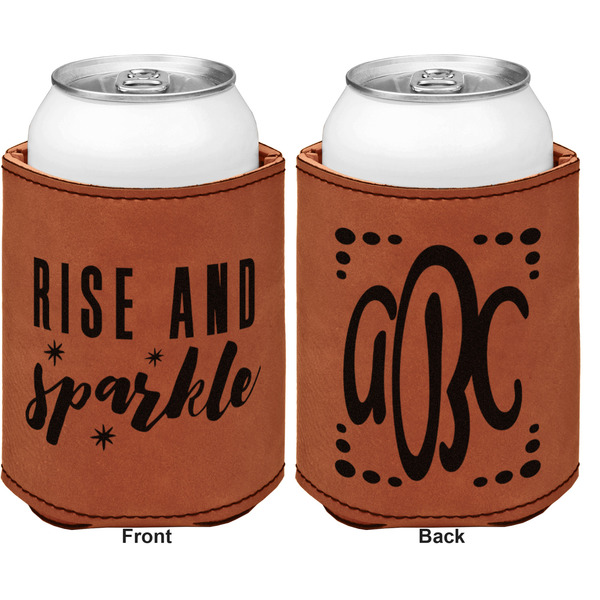 Glitter / Sparkle Quotes and Sayings Cognac Leatherette Can Sleeve - Double Sided Front and Back