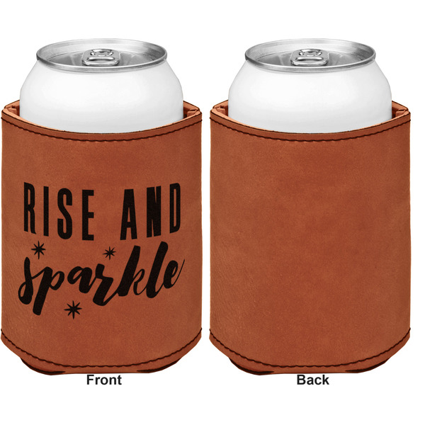 Glitter / Sparkle Quotes and Sayings Cognac Leatherette Can Sleeve - Single Sided Front and Back