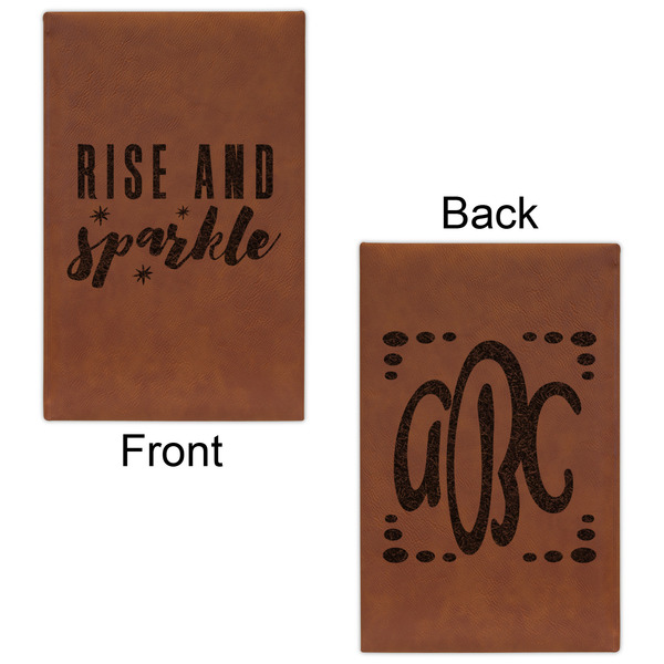 Glitter / Sparkle Quotes and Sayings Cognac Leatherette Journal - Double Sided - Apvl