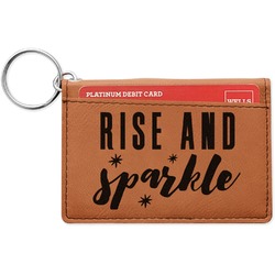 Glitter / Sparkle Quotes and Sayings Leatherette Keychain ID Holder - Double Sided (Personalized)