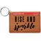 Glitter / Sparkle Quotes and Sayings Cognac Leatherette Keychain ID Holders - Front Credit Card
