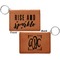 Glitter / Sparkle Quotes and Sayings Cognac Leatherette Keychain ID Holders - Front and Back Apvl