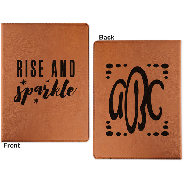 Glitter / Sparkle Quotes and Sayings Cognac Leatherette Portfolios with Notepad - Small - Double Sided- Apvl